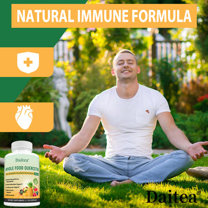 Daitea® Whole Food Quercetin 500mg | Highly Absorbable Bio-Quercetin Phytosome with Bromelain (30 Capsules)