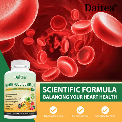 Daitea® Whole Food Quercetin 500mg | Highly Absorbable Bio-Quercetin Phytosome with Bromelain (30 Capsules)