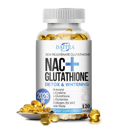 Advanced NAC + Glutathione Complex 2028mg – Detox, Liver Support & Skin Brightening Formula – Premium Antioxidant Blend – 120 Capsules
