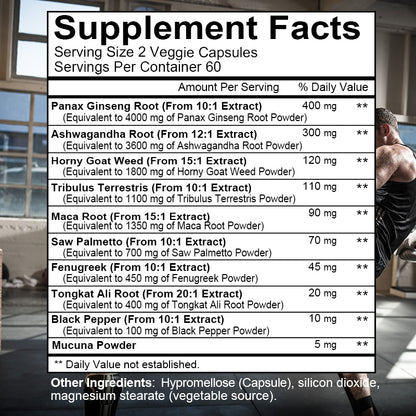 Daitea® Extra Strength Testosterone Booster 13,500mg – Powerful Natural Male Performance, Stamina & Energy Support Capsules