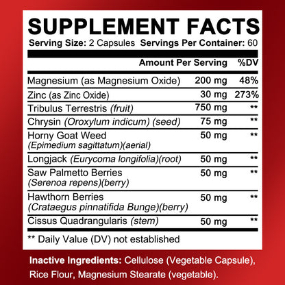 Daitea® Testo Boost Maximize Strength | Performance Support & Build Muscle Mass (120 Capsules)