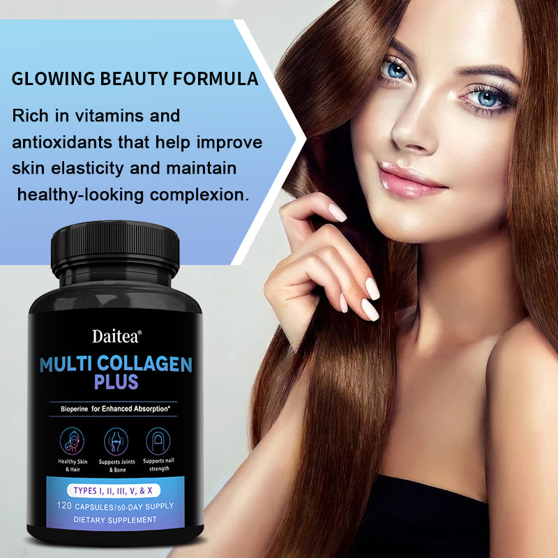 Daitea® Multi Collagen Plus | Types I, II, III, V & X with BioPerine for Enhanced Absorption