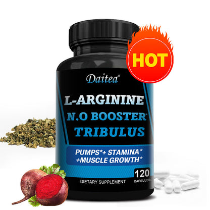 Daitea L-Arginine & Tribulus Performance Support | Energy, Stamina & Workout Pump | 120 Capsules