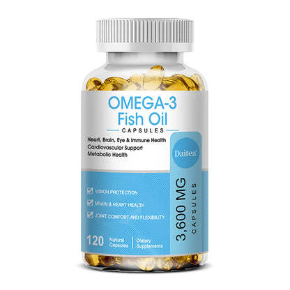 Omega-3 Fish Oil 3600mg – High Potency EPA DHA Capsules for Heart, Brain & Eye Health – 120 Softgels