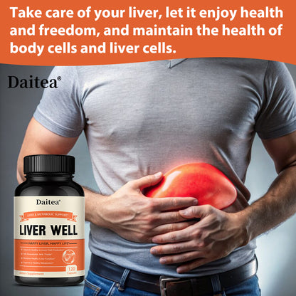Daitea® Liver Well | Liver & Metabolic Support with Bioavailable Milk And Thistle (120 Capsules)