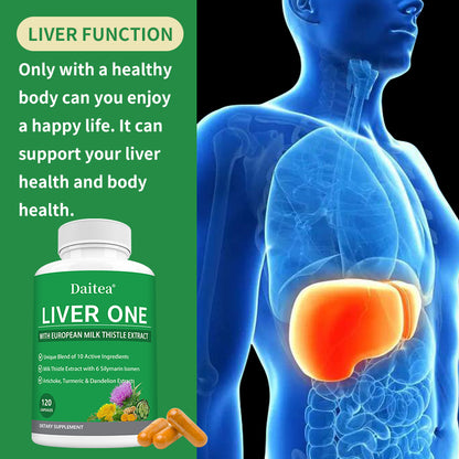 Daitea® Liver One 120 Capsules | European Milk Thistle Extract & 10 Active Ingredients