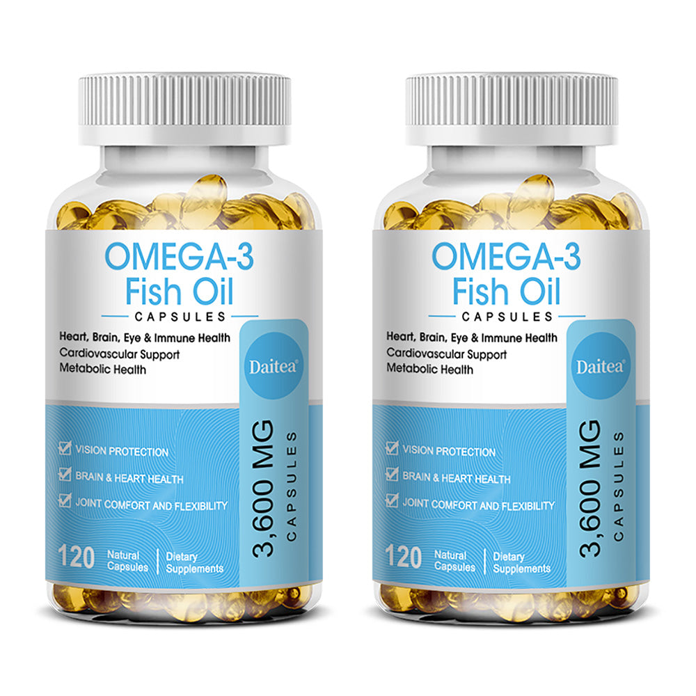 Omega-3 Fish Oil 3600mg – High Potency EPA DHA Capsules for Heart, Brain & Eye Health – 120 Softgels