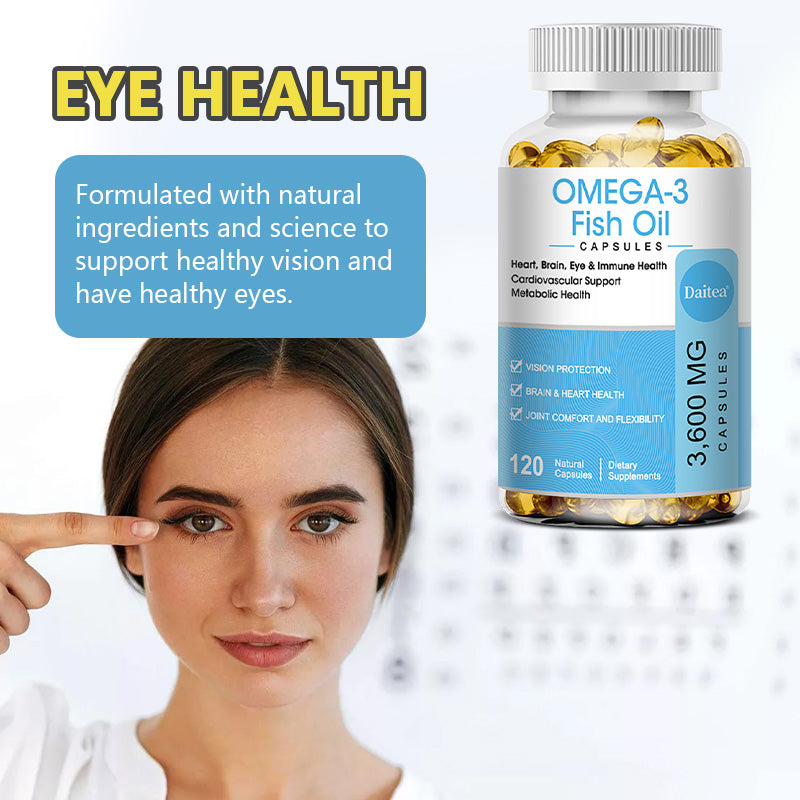 Omega-3 Fish Oil 3600mg – High Potency EPA DHA Capsules for Heart, Brain & Eye Health – 120 Softgels