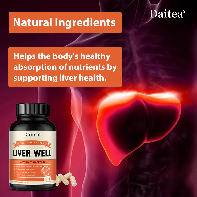 Daitea® Liver Well | Liver & Metabolic Support with Bioavailable Milk And Thistle (120 Capsules)