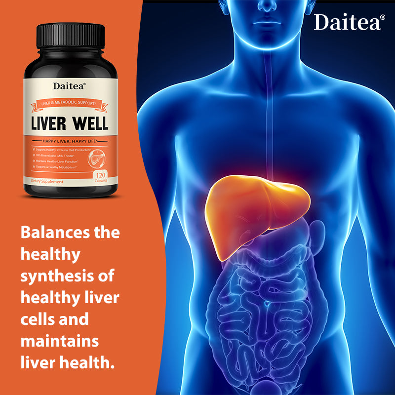Daitea® Liver Well | Liver & Metabolic Support with Bioavailable Milk And Thistle (120 Capsules)