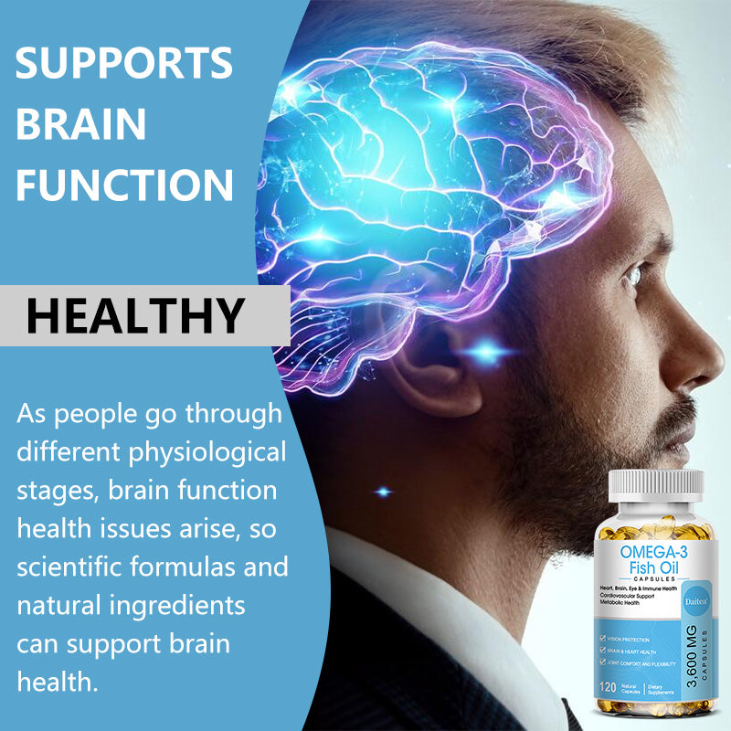 Omega-3 Fish Oil 3600mg – High Potency EPA DHA Capsules for Heart, Brain & Eye Health – 120 Softgels