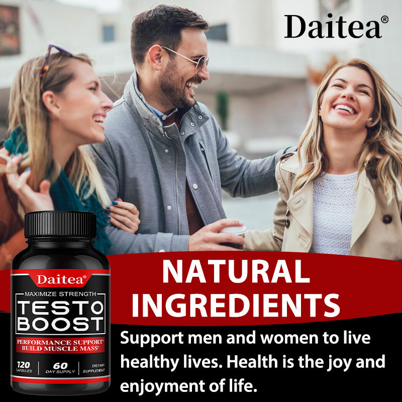 Daitea® Testo Boost Maximize Strength | Performance Support & Build Muscle Mass (120 Capsules)