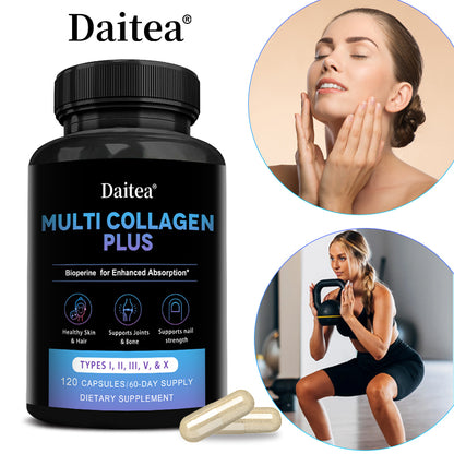 Daitea® Multi Collagen Plus | Types I, II, III, V & X with BioPerine for Enhanced Absorption