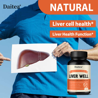 Daitea® Liver Well | Liver & Metabolic Support with Bioavailable Milk And Thistle (120 Capsules)
