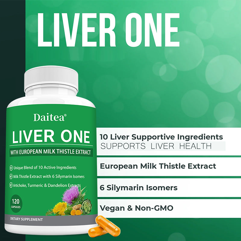 Daitea® Liver One 120 Capsules | European Milk Thistle Extract & 10 Active Ingredients