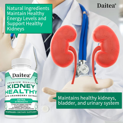 Daitea® Kidney Healthy Extra Strength | Kidney Cleansing & Urinary Tract Support with Cranberry Extract