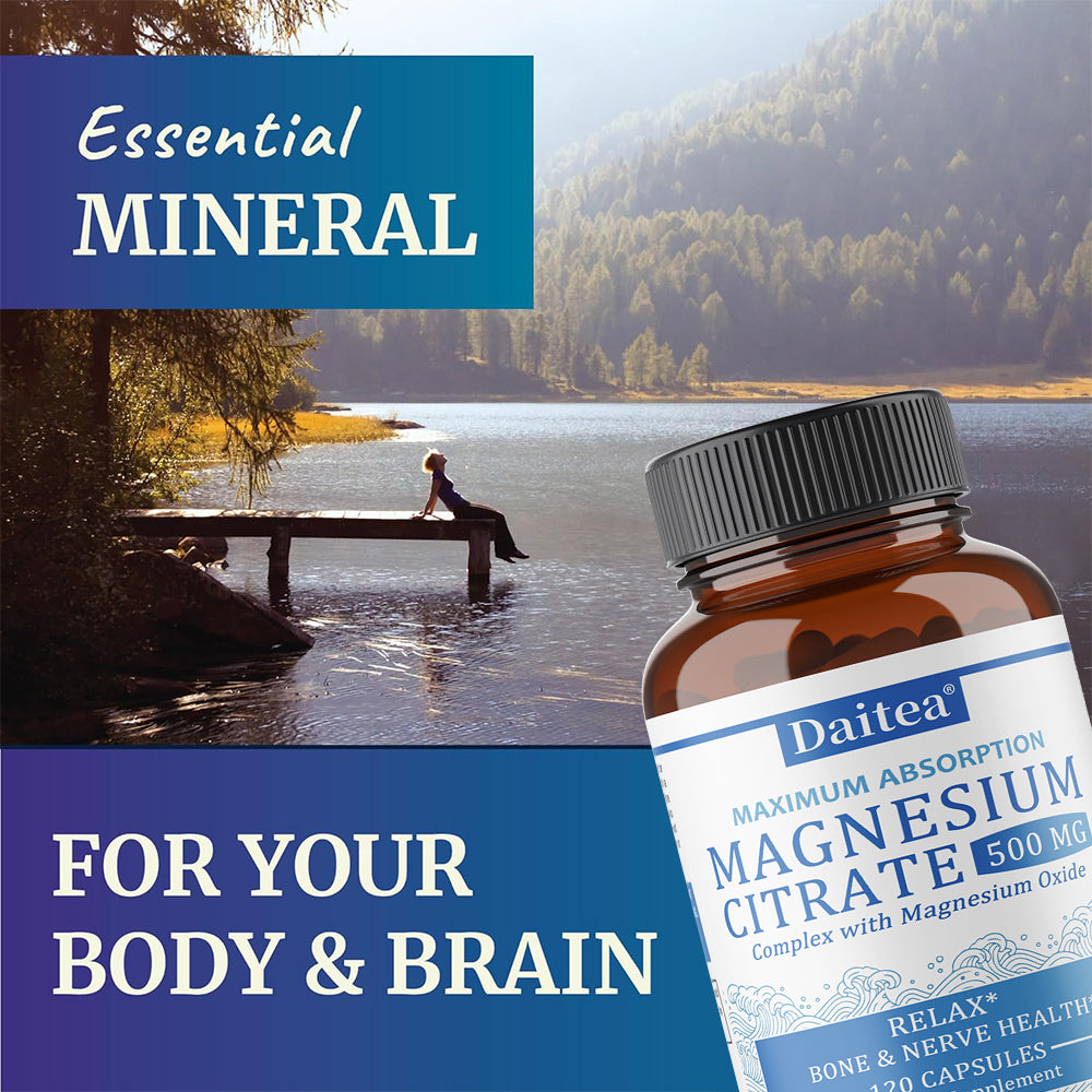 Daitea® Magnesium Citrate Complex | Maximum Absorption with Magnesium Oxide for Bone & Nerve Health