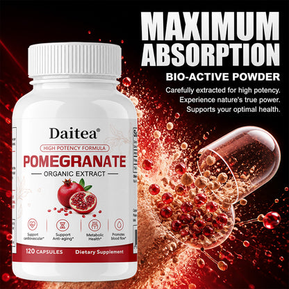Daitea® Pomegranate Organic Extract | High Potency Formula for Cardiovascular & Anti-Aging Support