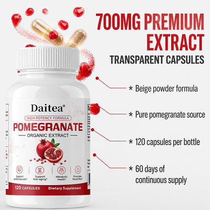 Daitea® Pomegranate Organic Extract | High Potency Formula for Cardiovascular & Anti-Aging Support