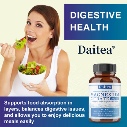 Daitea® Magnesium Citrate Complex | Maximum Absorption with Magnesium Oxide for Bone & Nerve Health