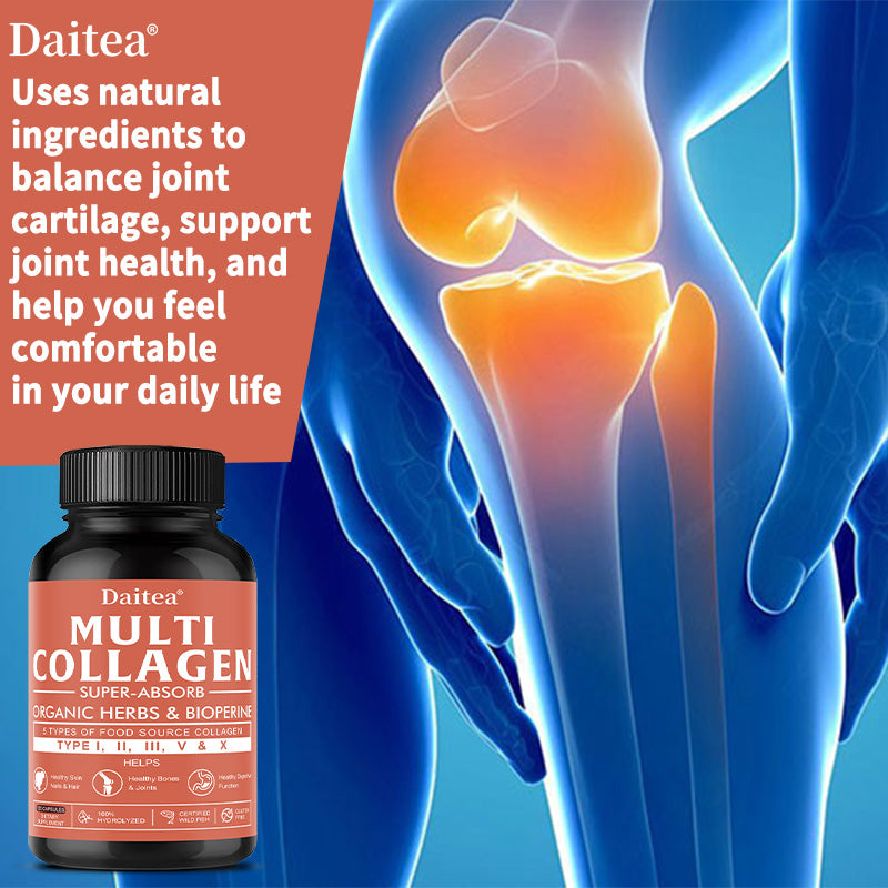 Daitea® Multi Collagen Super-Absorb | Types I, II, III, V & X with Organic Herbs & BioPerine