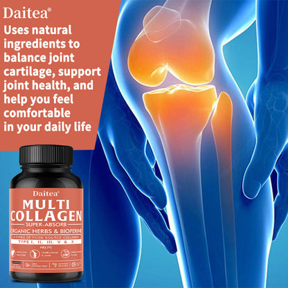 Daitea® Multi Collagen Super-Absorb | Types I, II, III, V & X with Organic Herbs & BioPerine