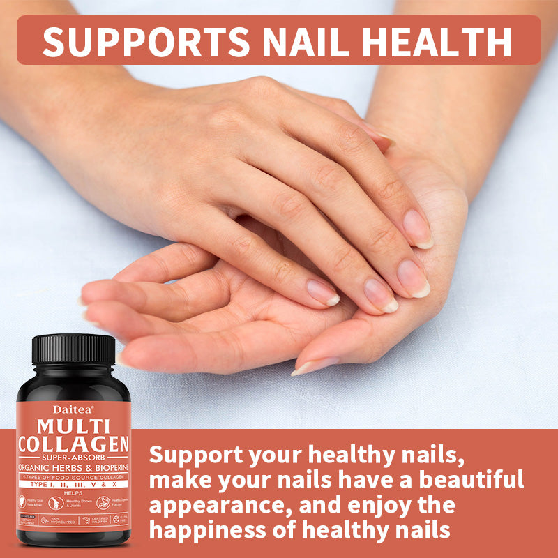 Daitea® Multi Collagen Super-Absorb | Types I, II, III, V & X with Organic Herbs & BioPerine