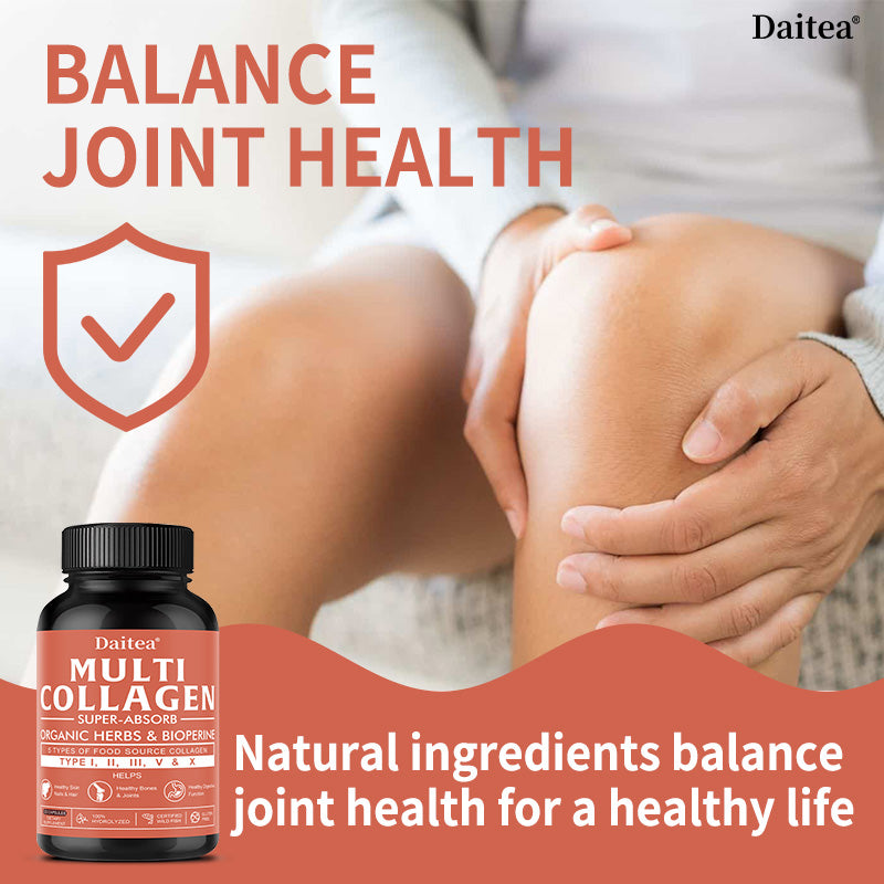 Daitea® Multi Collagen Super-Absorb | Types I, II, III, V & X with Organic Herbs & BioPerine