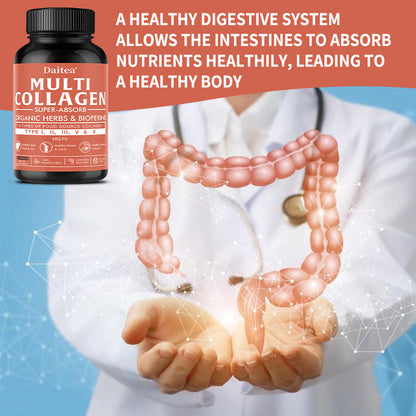 Daitea® Multi Collagen Super-Absorb | Types I, II, III, V & X with Organic Herbs & BioPerine