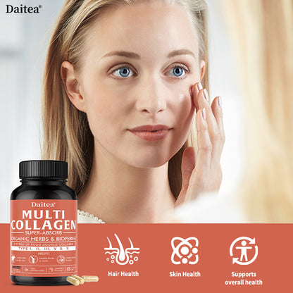 Daitea® Multi Collagen Super-Absorb | Types I, II, III, V & X with Organic Herbs & BioPerine