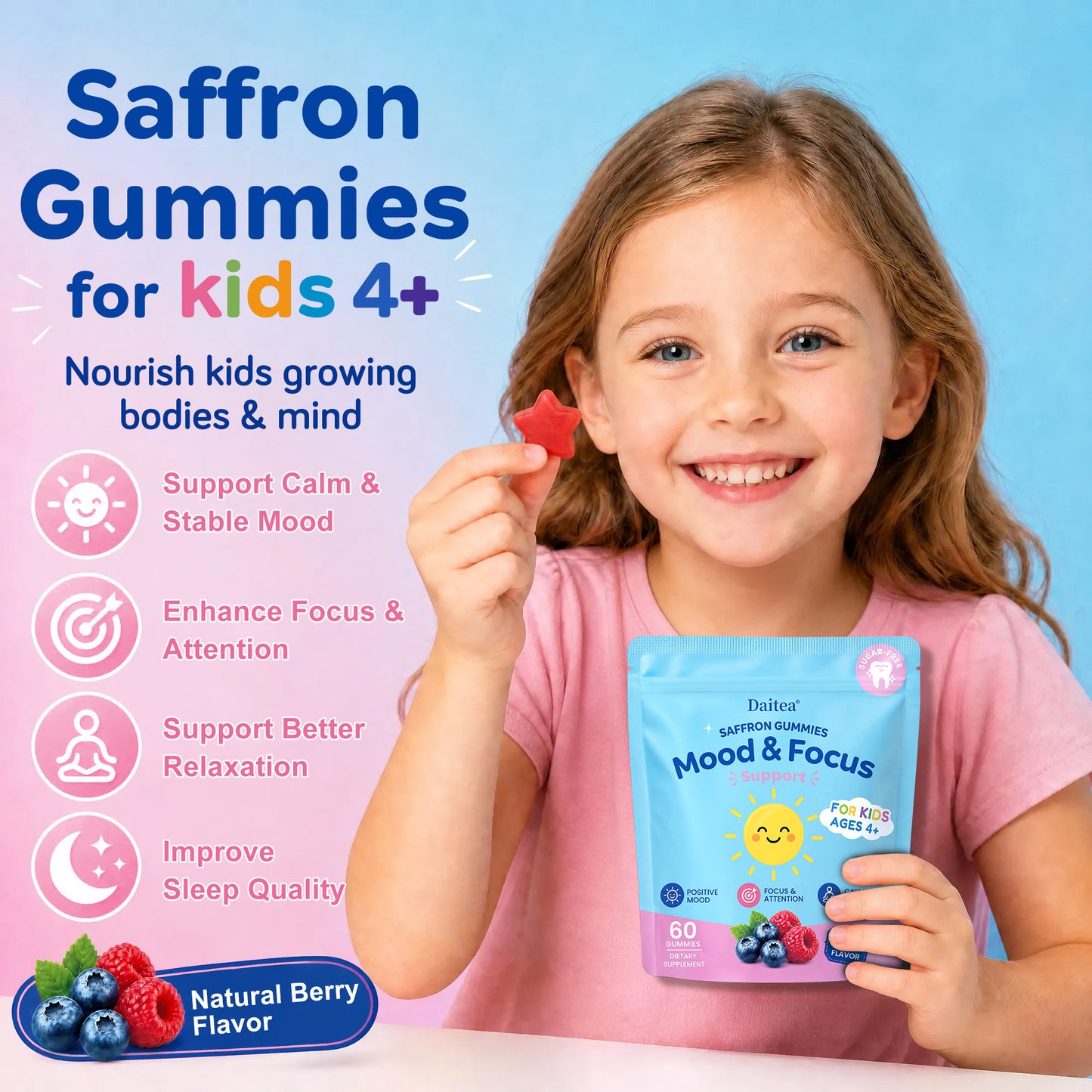Kids Saffron Gummies – Mood & Focus Support