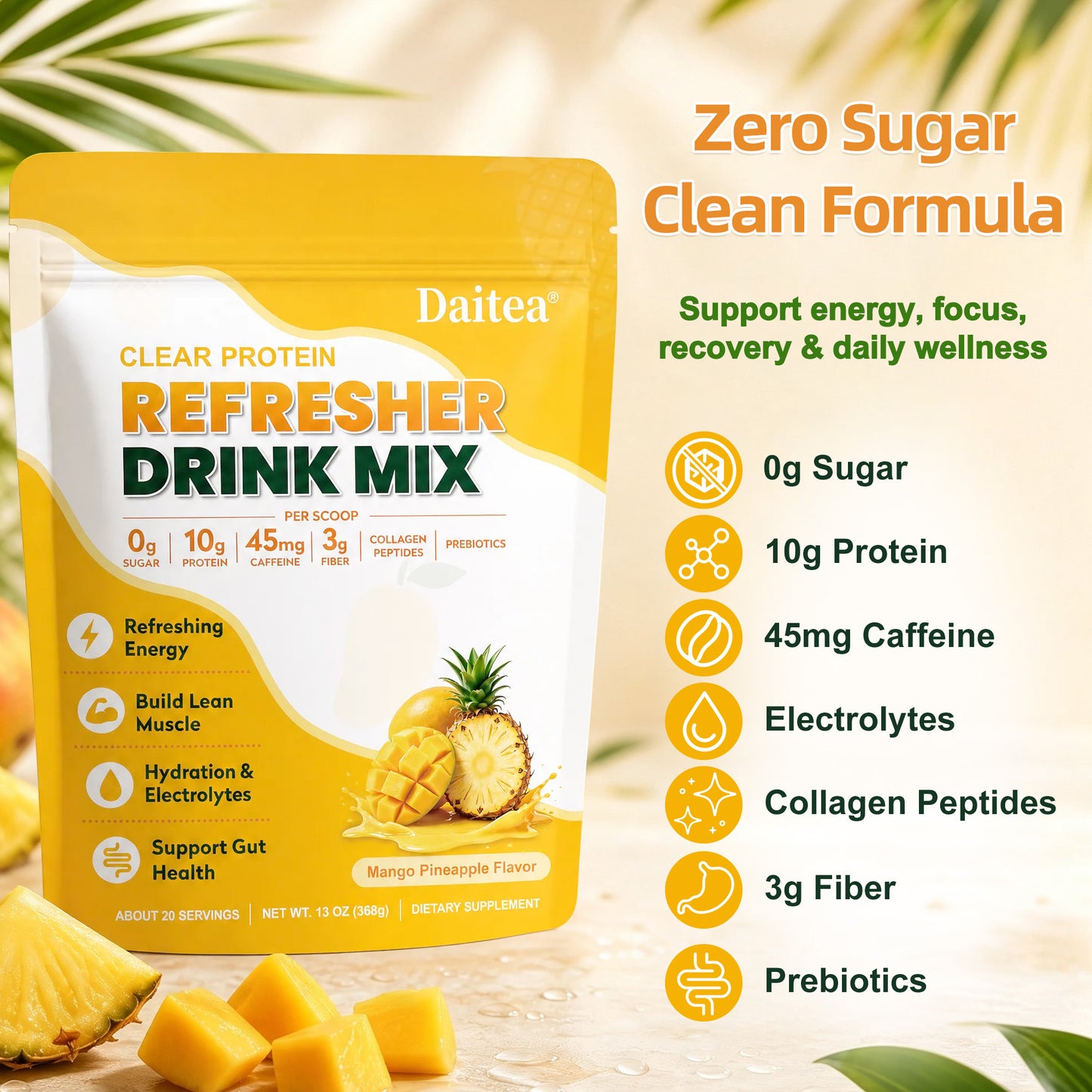 Clear Protein Refresher Drink Mix – Mango Pineapple