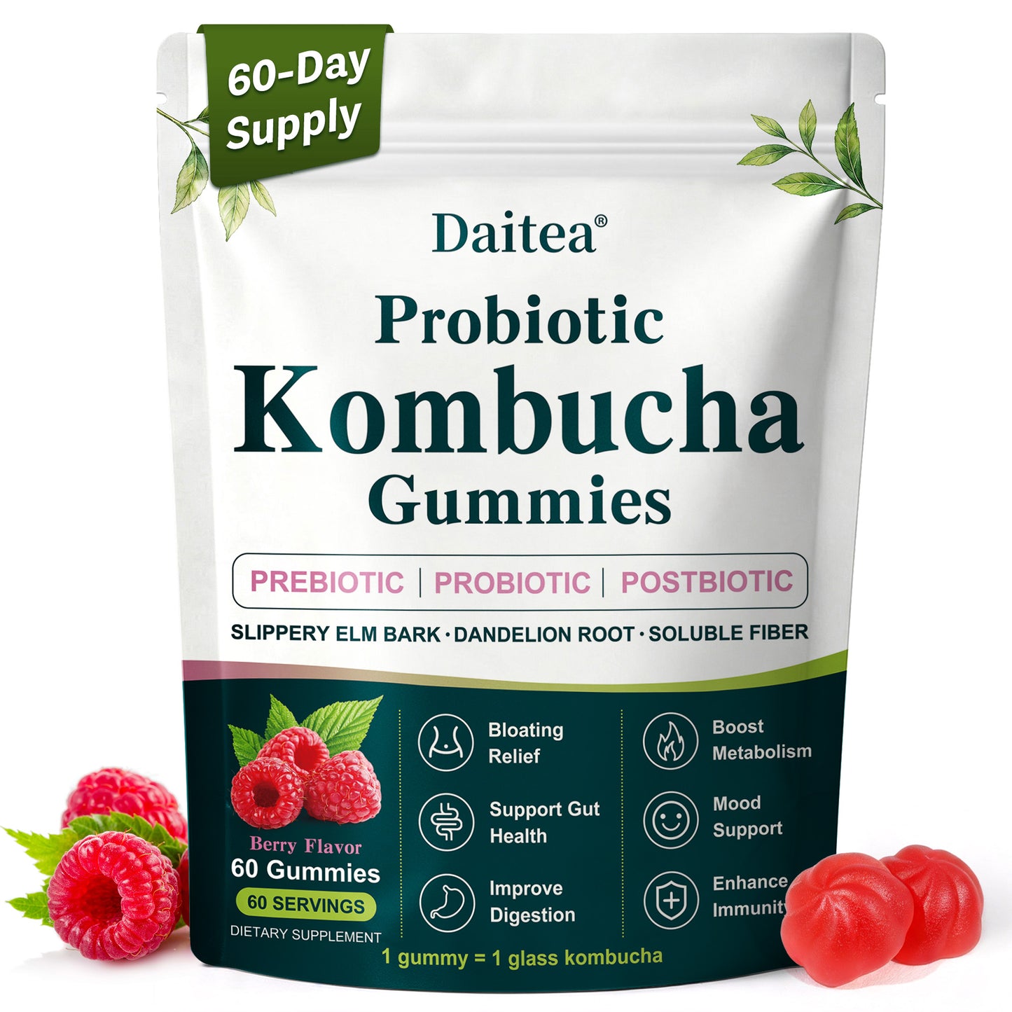 Probiotic Kombucha Gummies – Daily Gut Health Support