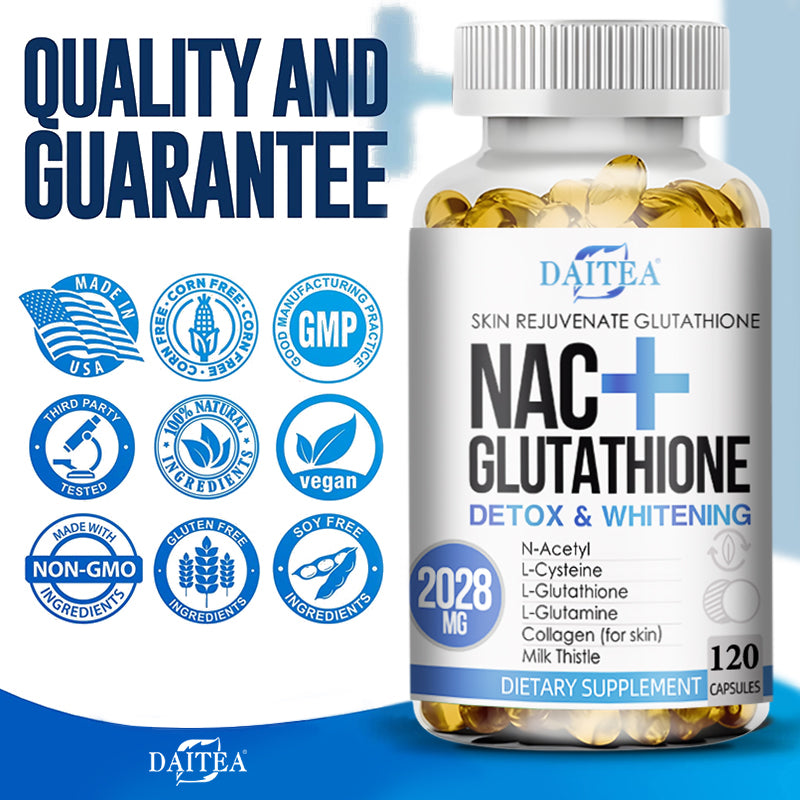 Advanced NAC + Glutathione Complex 2028mg – Detox, Liver Support & Skin Brightening Formula – Premium Antioxidant Blend – 120 Capsules