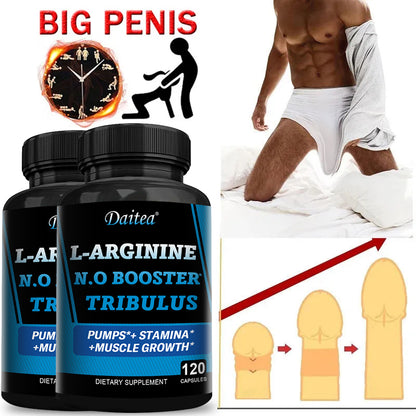 Daitea L-Arginine & Tribulus Performance Support | Energy, Stamina & Workout Pump | 120 Capsules