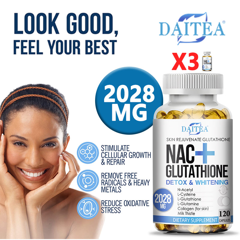 Advanced NAC + Glutathione Complex 2028mg – Detox, Liver Support & Skin Brightening Formula – Premium Antioxidant Blend – 120 Capsules