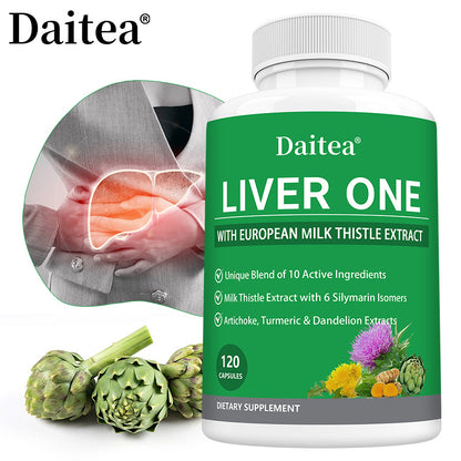 Daitea® Liver One 120 Capsules | European Milk Thistle Extract & 10 Active Ingredients